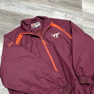 Vintage Nike Virginia Tech Hokies‎ Jacket Mens L Windbreaker Full Zip y2k 2000s